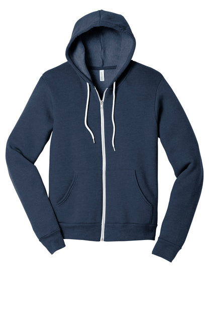 BELLA+CANVAS  Unisex Sponge Fleece Full-Zip Hoodie. BC3739 Heather Navy