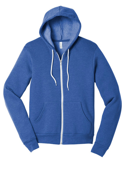Bella+Canvas Unisex Sponge Fleece Full-Zip Hoodie BC3739 Heather True Royal