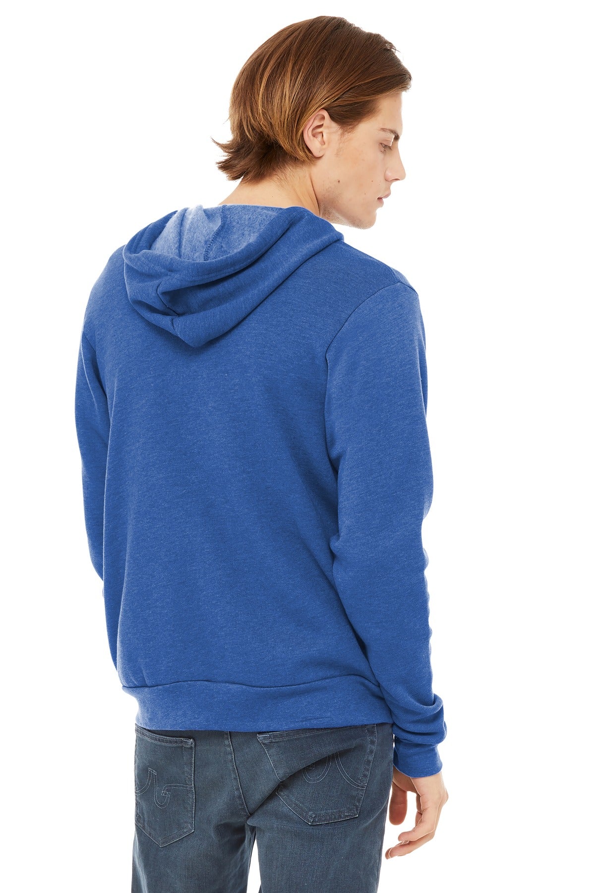 Bella+Canvas Unisex Sponge Fleece Full-Zip Hoodie BC3739 Heather True Royal