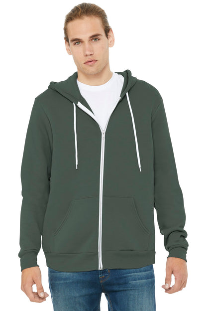Bella+Canvas Unisex Sponge Fleece Full-Zip Hoodie BC3739 Military Green