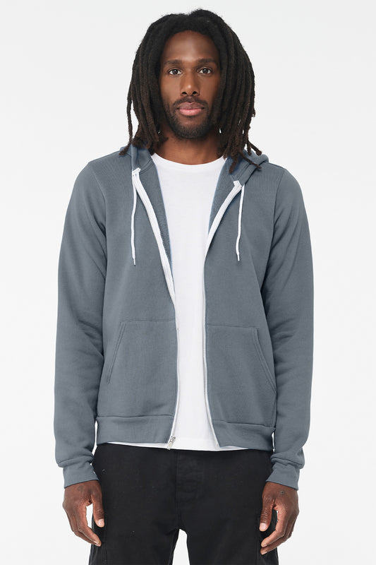 Bella+Canvas Unisex Sponge Fleece Full-Zip Hoodie BC3739 Steel Blue