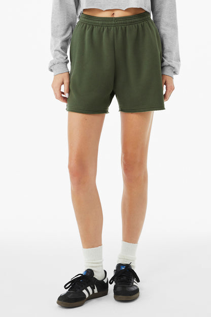 Bella+Canvas Women's Cutoff Sweatshort BC3787 Military Green