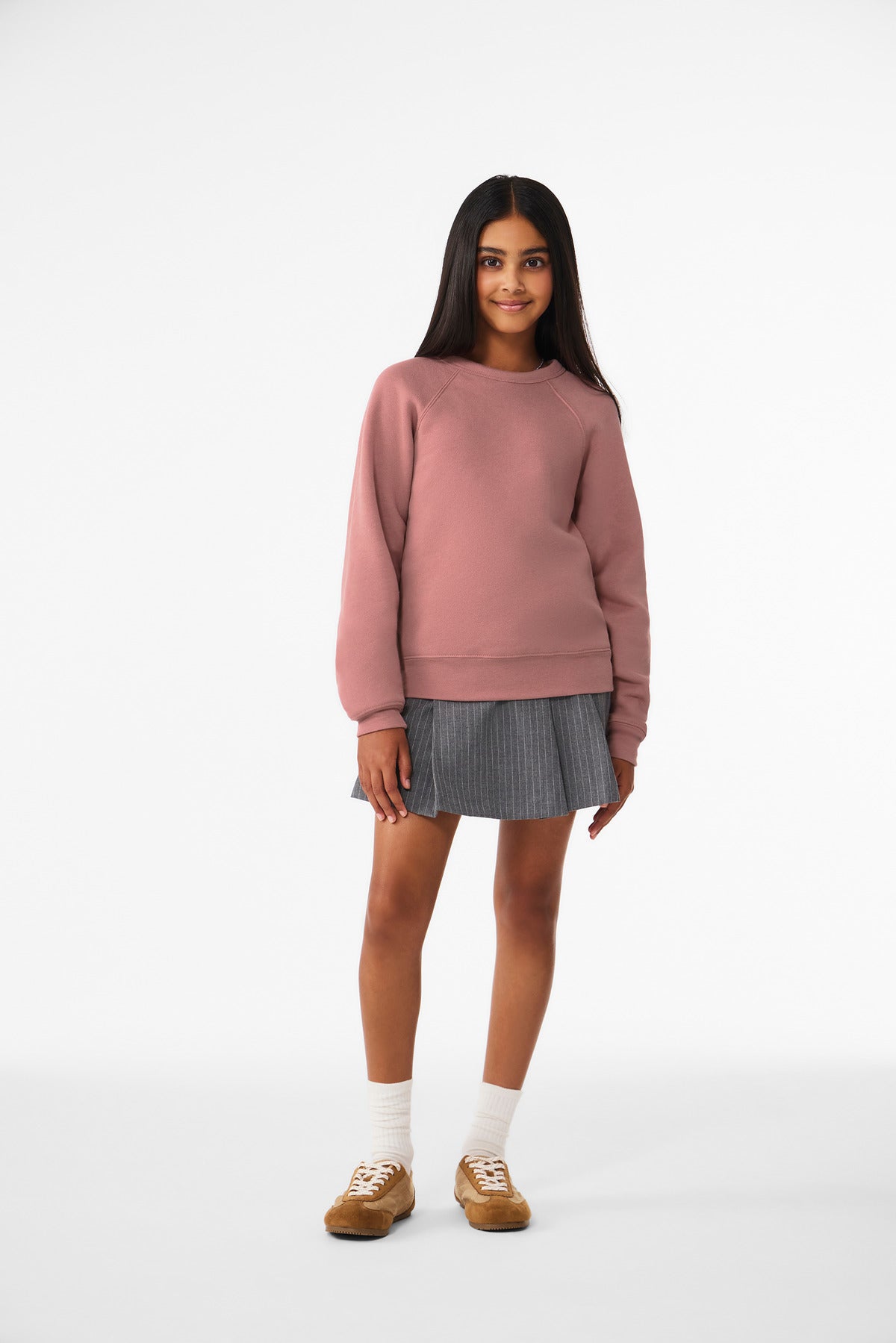 BELLA+CANVAS Youth Sponge Fleece Raglan Sweatshirt BC3901Y Mauve