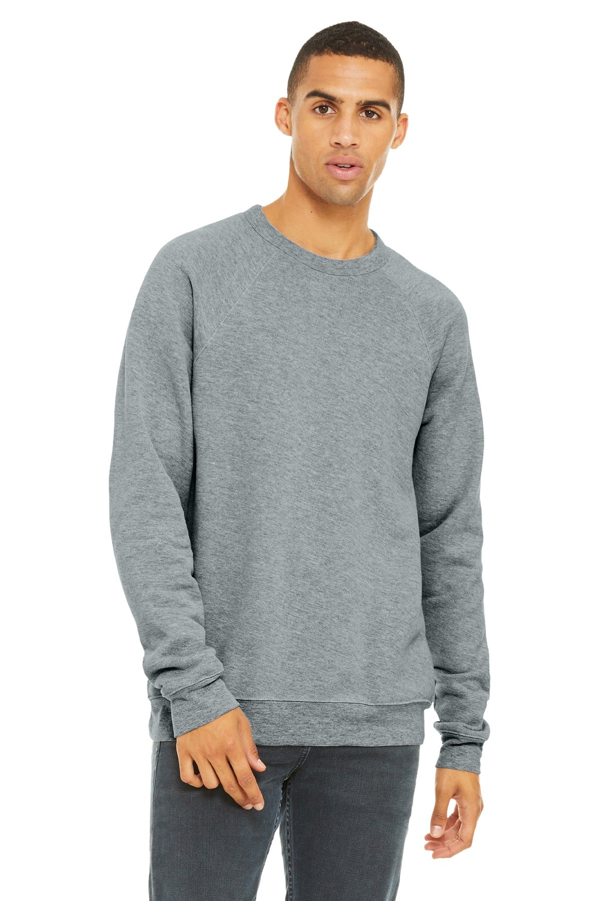 BELLA+CANVAS  Unisex Sponge Fleece Raglan Sweatshirt. BC3901 Athletic Heather