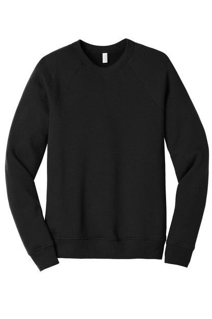 BELLA+CANVAS  Unisex Sponge Fleece Raglan Sweatshirt. BC3901 Black