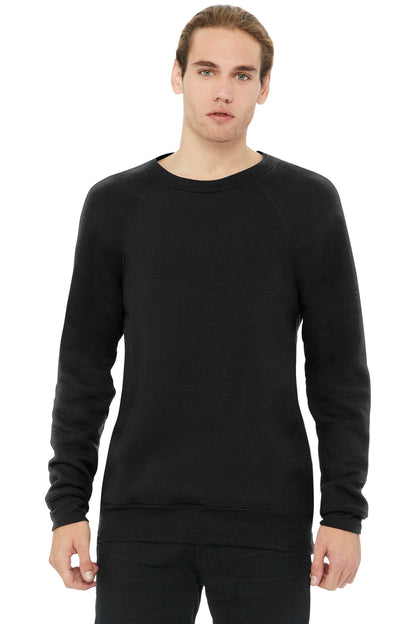 BELLA+CANVAS  Unisex Sponge Fleece Raglan Sweatshirt. BC3901 Black