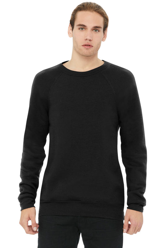 BELLA+CANVAS  Unisex Sponge Fleece Raglan Sweatshirt. BC3901 Black