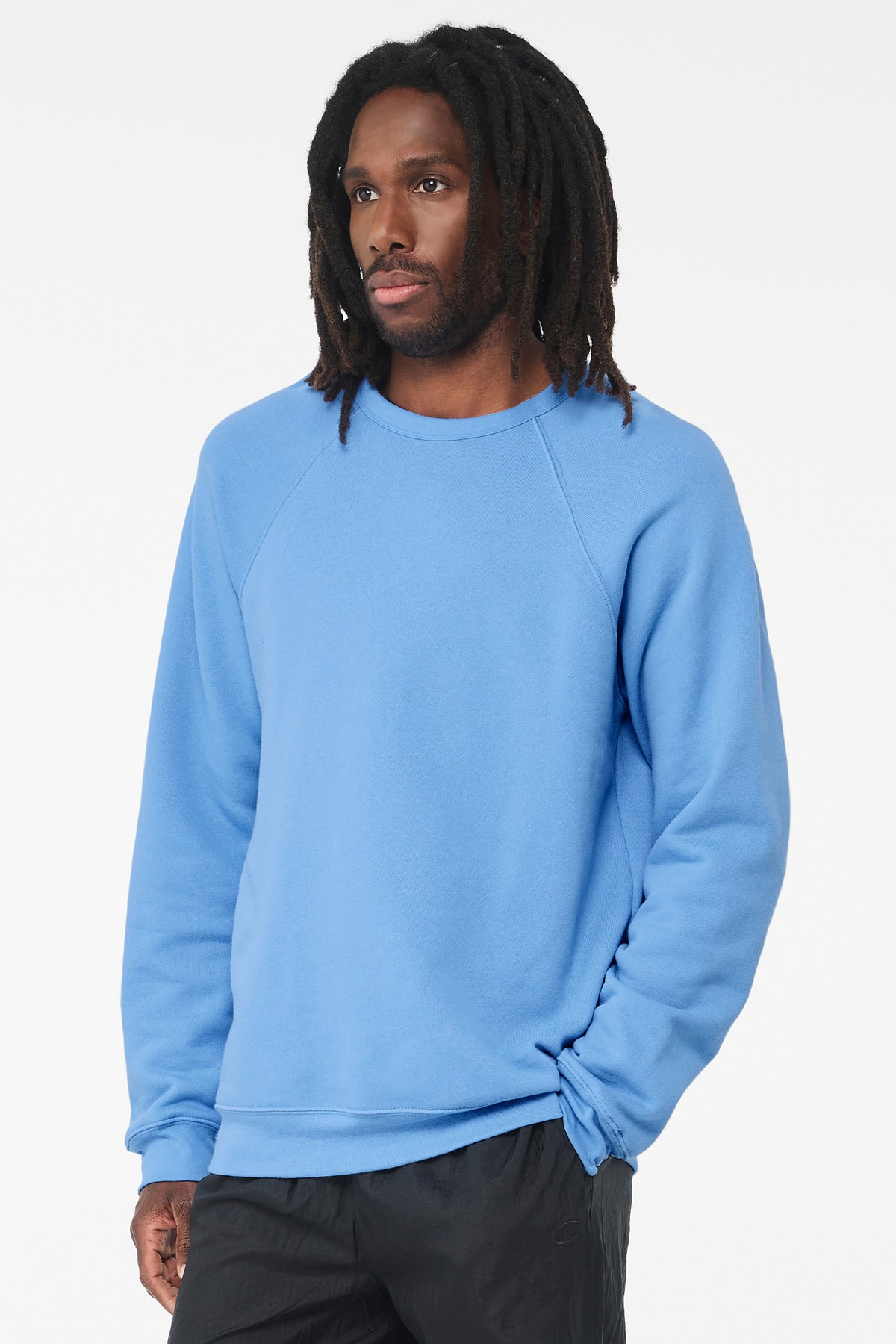 Bella+Canvas Unisex Sponge Fleece Raglan Sweatshirt BC3901 Carolina Blue
