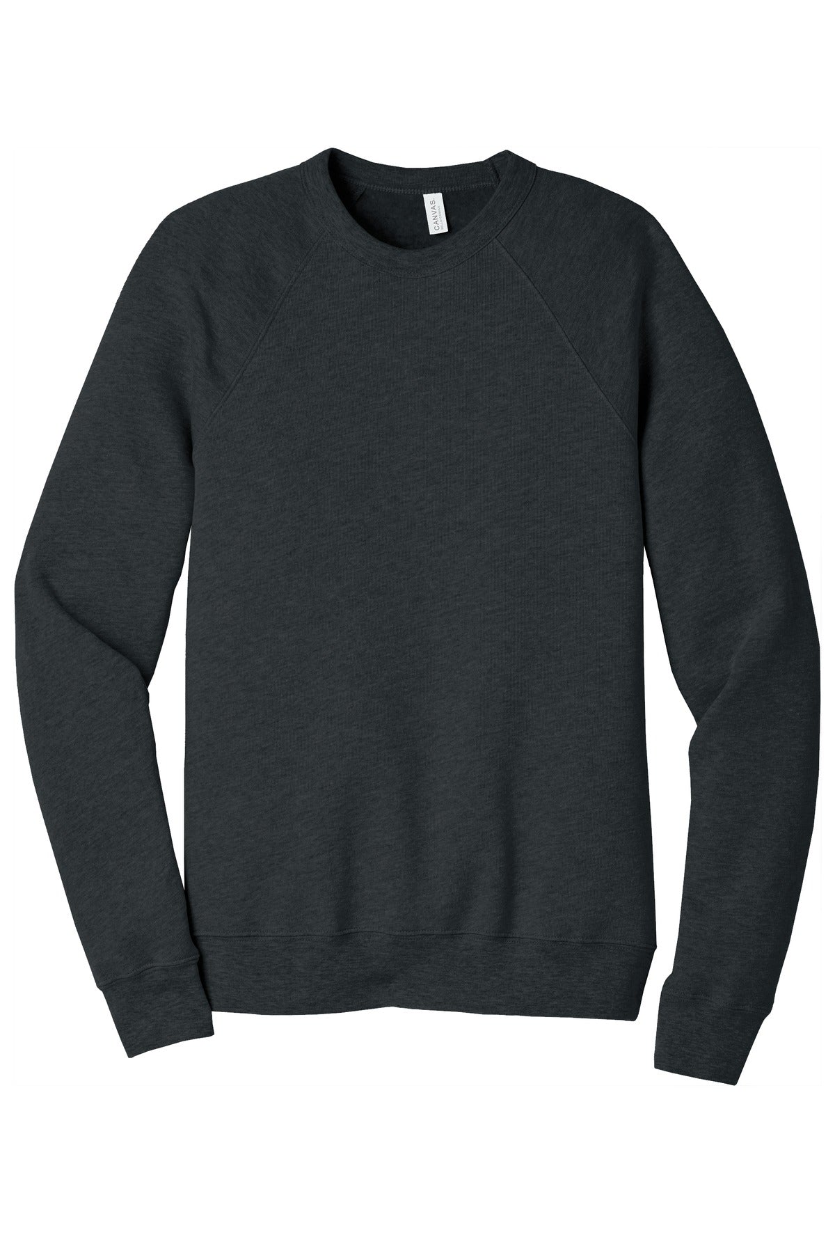 BELLA+CANVAS  Unisex Sponge Fleece Raglan Sweatshirt. BC3901 Dark Grey Heather