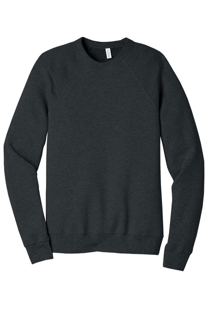 BELLA+CANVAS  Unisex Sponge Fleece Raglan Sweatshirt. BC3901 Dark Grey Heather