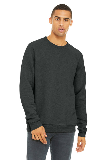 Bella+Canvas Unisex Sponge Fleece Raglan Sweatshirt BC3901 Dark Grey Heather