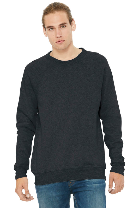 BELLA+CANVAS  Unisex Sponge Fleece Raglan Sweatshirt. BC3901 Dark Grey Heather