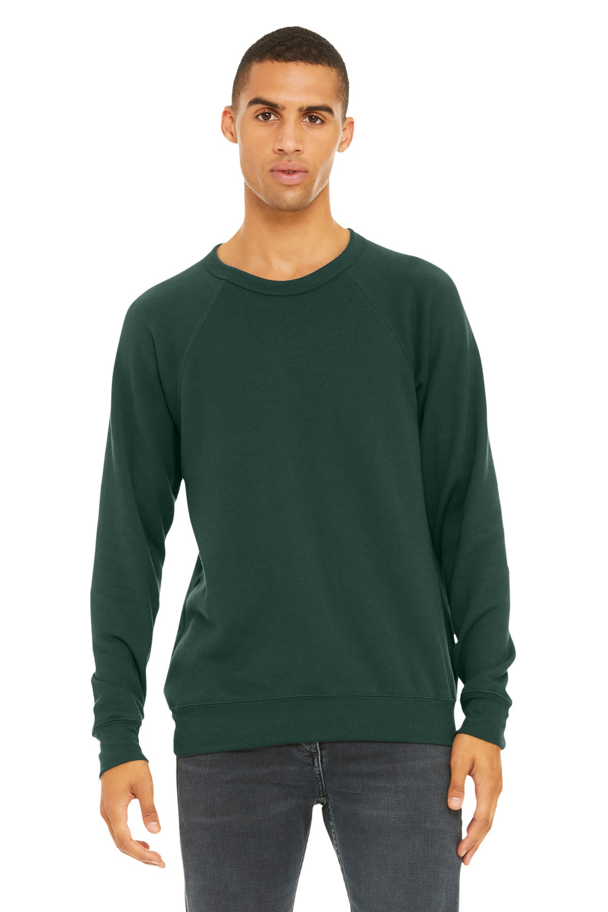 Bella+Canvas Unisex Sponge Fleece Raglan Sweatshirt BC3901 Forest