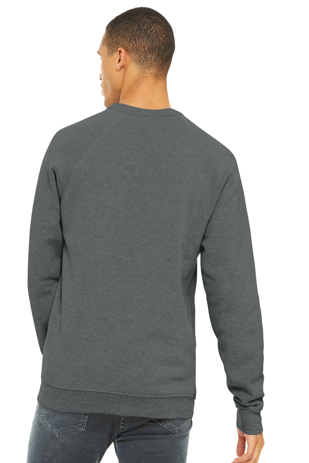 Bella+Canvas Unisex Sponge Fleece Raglan Sweatshirt BC3901 Grey Triblend