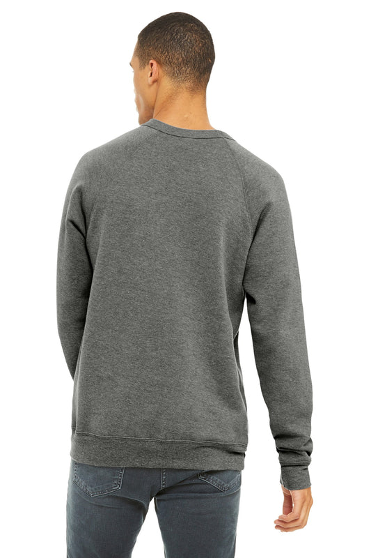 BELLA+CANVAS  Unisex Sponge Fleece Raglan Sweatshirt. BC3901 Grey Triblend