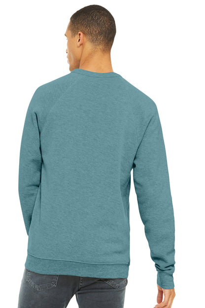Bella+Canvas Unisex Sponge Fleece Raglan Sweatshirt BC3901 Heather Blue Lagoon