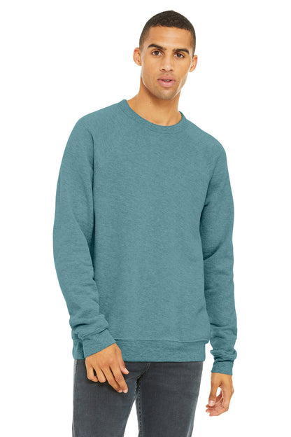 Bella+Canvas Unisex Sponge Fleece Raglan Sweatshirt BC3901 Heather Blue Lagoon
