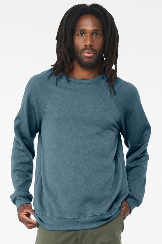 BELLA+CANVAS  Unisex Sponge Fleece Raglan Sweatshirt. BC3901 Heather Deep Teal
