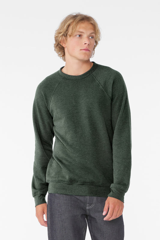 Bella+Canvas Unisex Sponge Fleece Raglan Sweatshirt BC3901 Heather Forest
