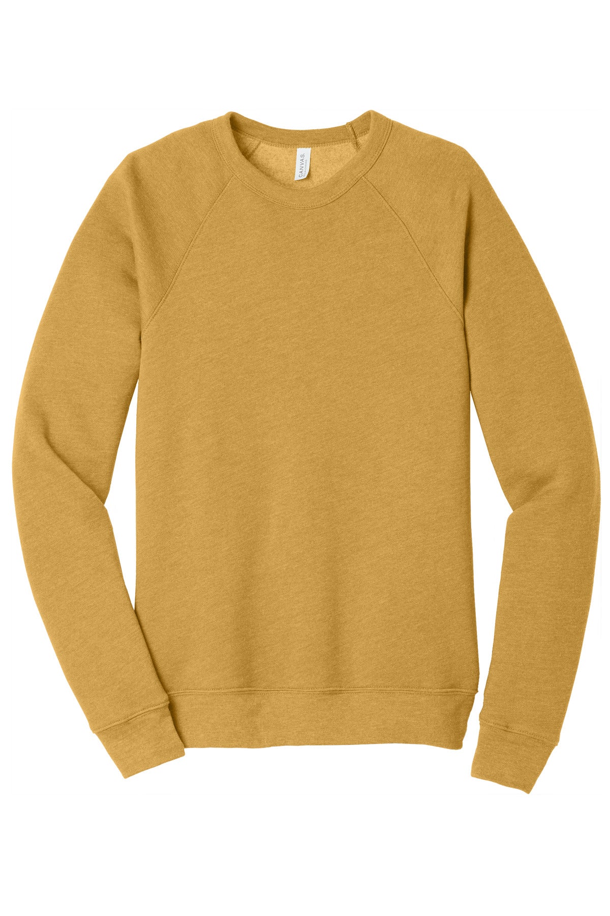 BELLA+CANVAS  Unisex Sponge Fleece Raglan Sweatshirt. BC3901 Heather Mustard