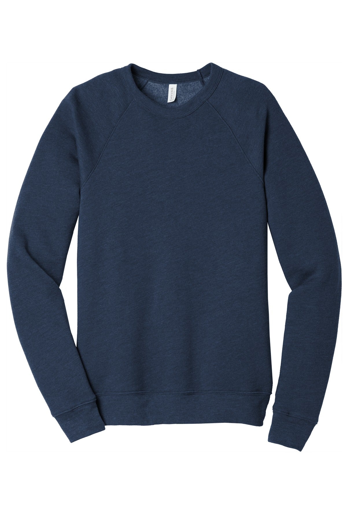 BELLA+CANVAS  Unisex Sponge Fleece Raglan Sweatshirt. BC3901 Heather Navy