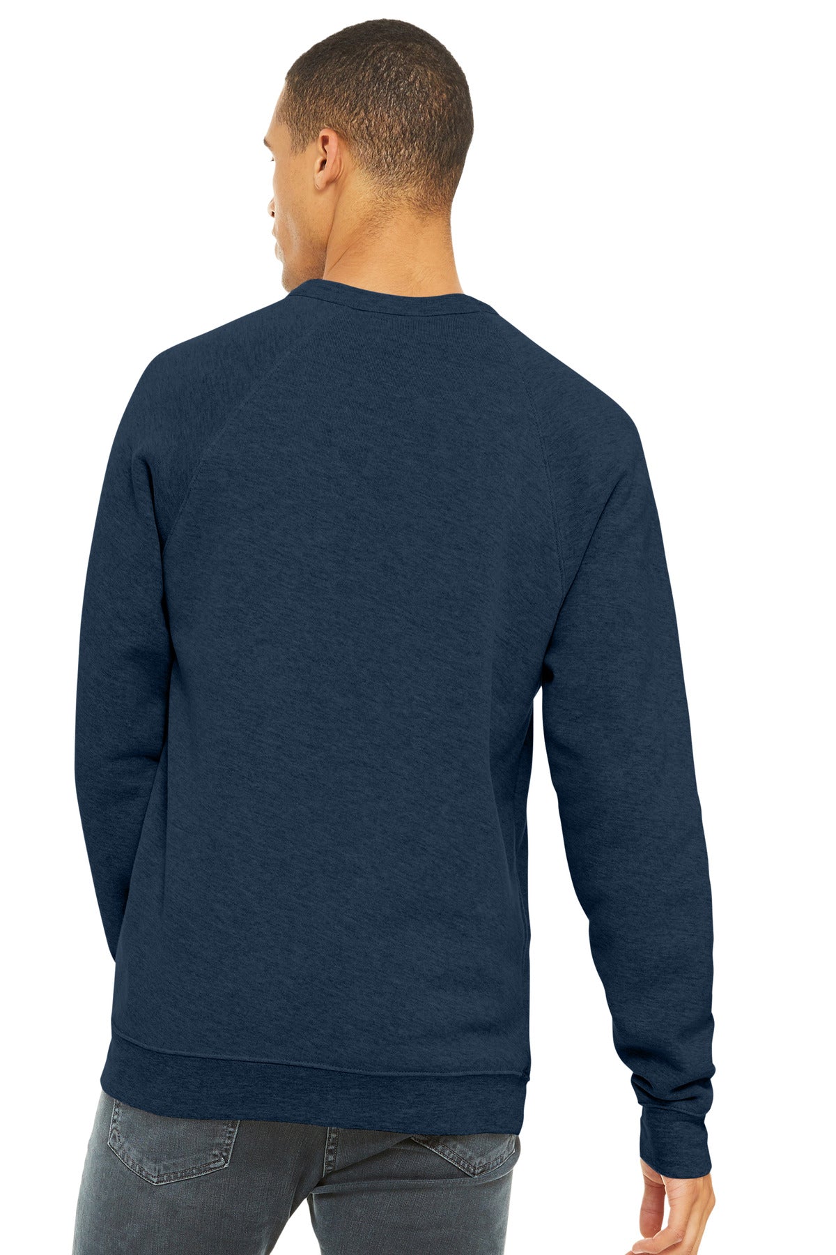 Bella+Canvas Unisex Sponge Fleece Raglan Sweatshirt BC3901 Heather Navy