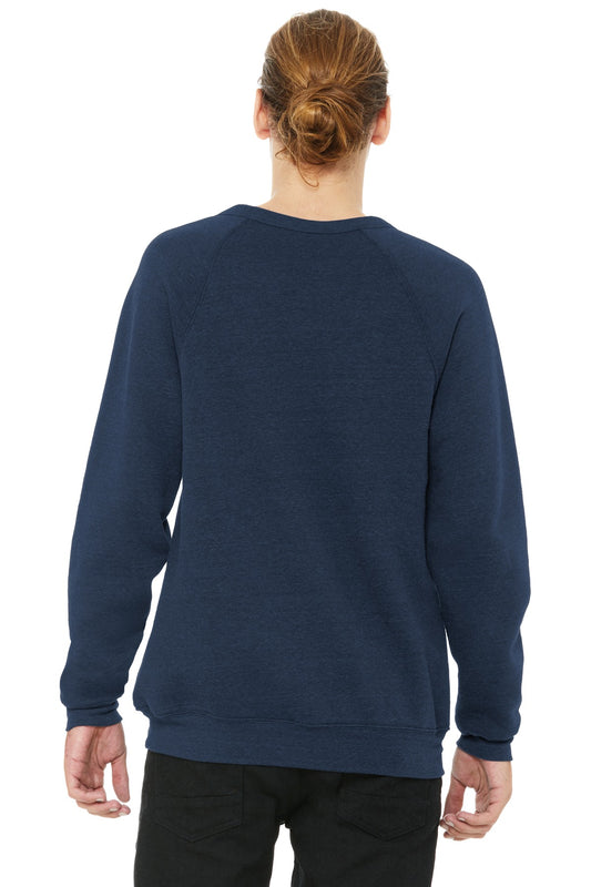 BELLA+CANVAS  Unisex Sponge Fleece Raglan Sweatshirt. BC3901 Heather Navy