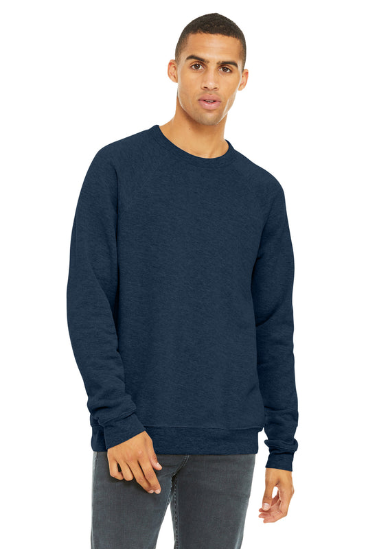 Bella+Canvas Unisex Sponge Fleece Raglan Sweatshirt BC3901 Heather Navy