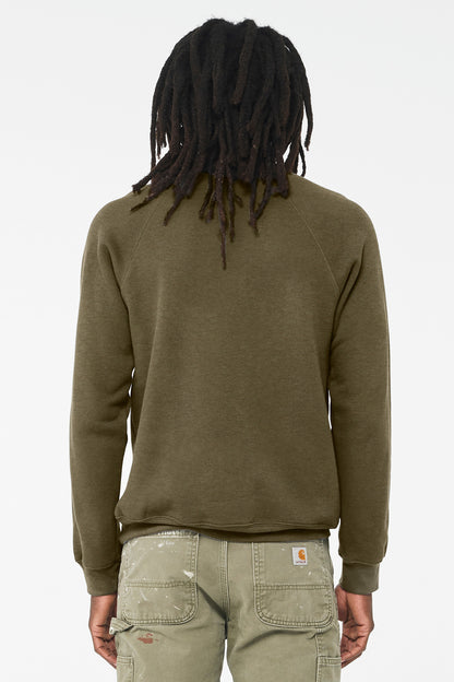 Bella+Canvas Unisex Sponge Fleece Raglan Sweatshirt BC3901 Heather Olive