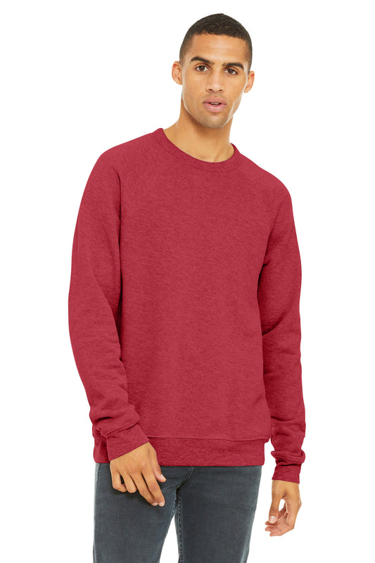 Bella+Canvas Unisex Sponge Fleece Raglan Sweatshirt BC3901 Heather Red