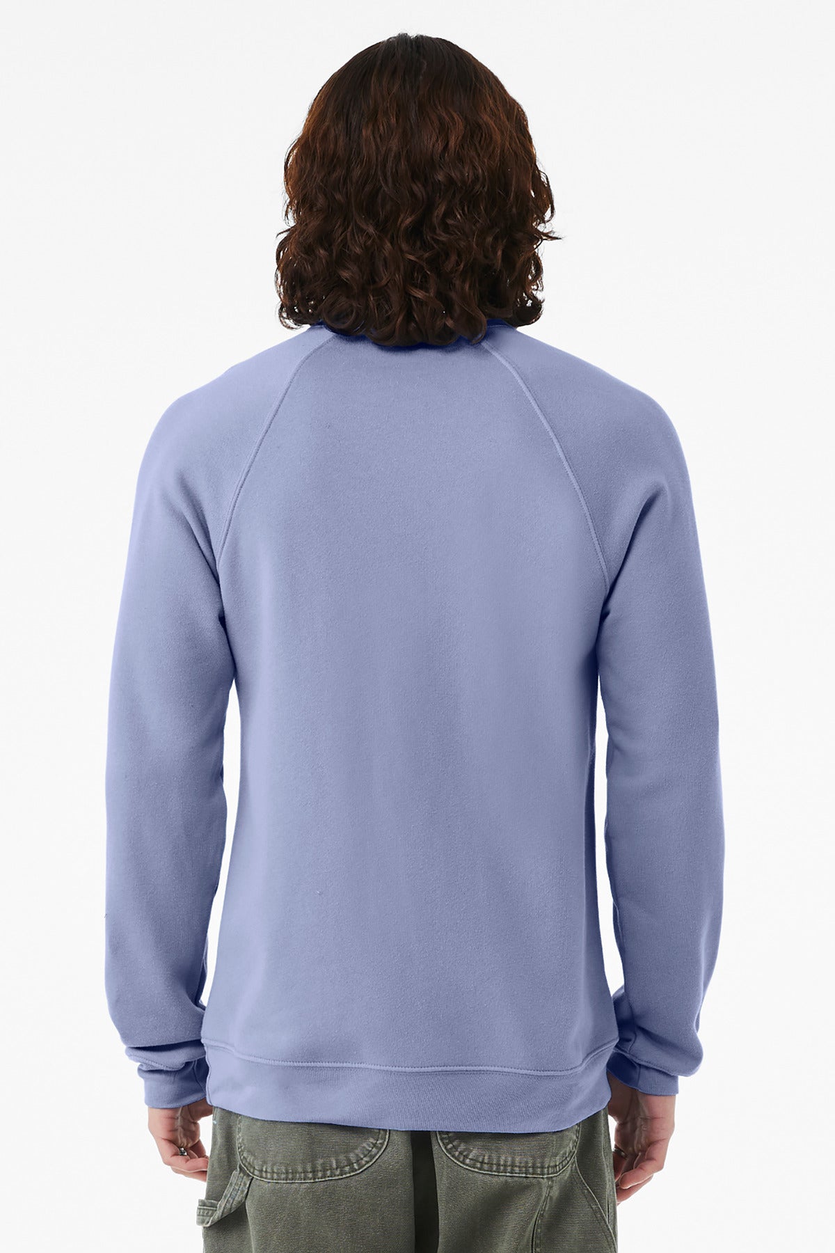 Bella+Canvas Unisex Sponge Fleece Raglan Sweatshirt BC3901 Lavender Blue