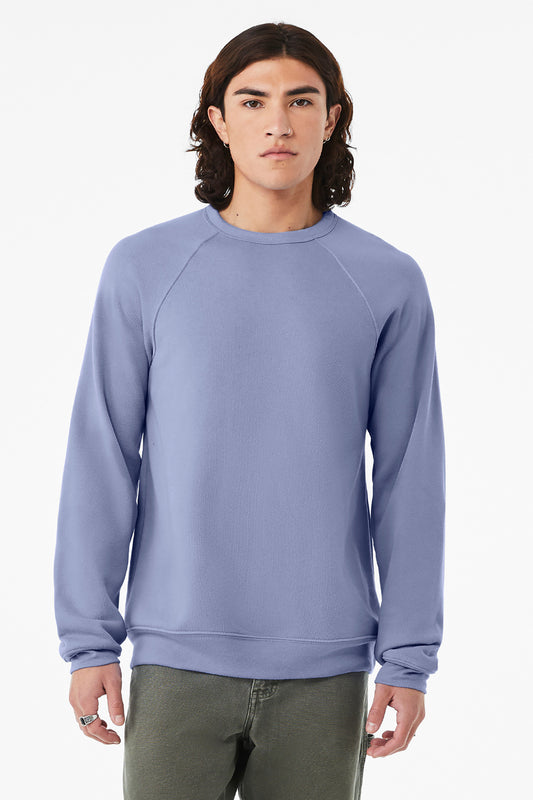 Bella+Canvas Unisex Sponge Fleece Raglan Sweatshirt BC3901 Lavender Blue