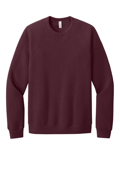 Bella+Canvas Unisex Sponge Fleece Raglan Sweatshirt BC3901 Maroon