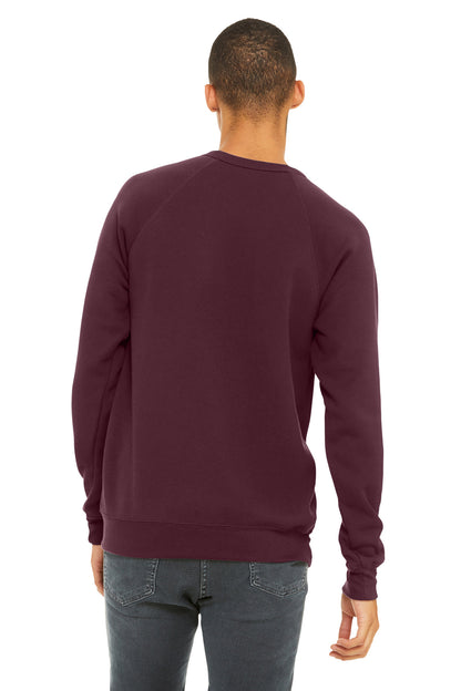 Bella+Canvas Unisex Sponge Fleece Raglan Sweatshirt BC3901 Maroon