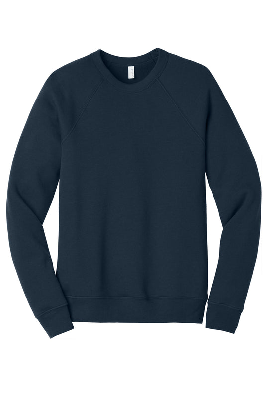 BELLA+CANVAS  Unisex Sponge Fleece Raglan Sweatshirt. BC3901 Navy