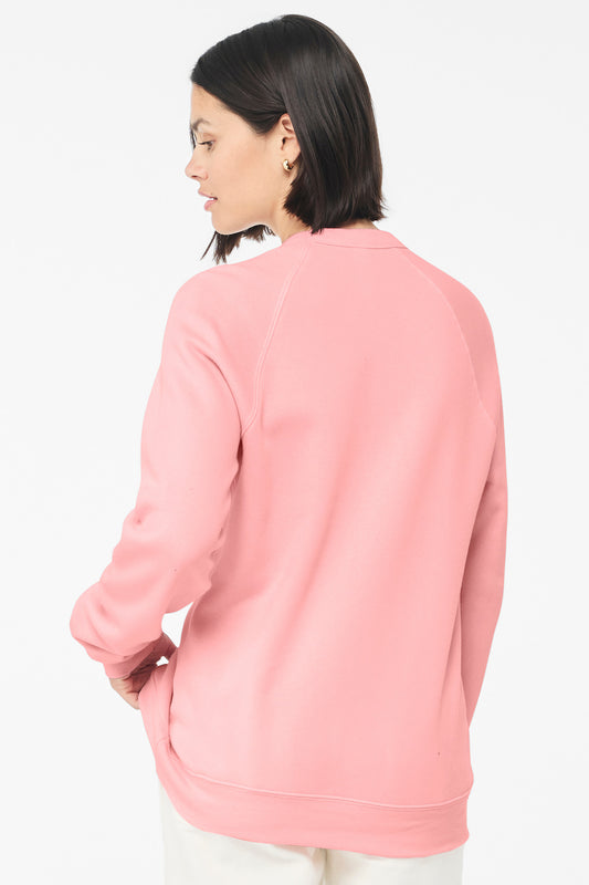 Bella+Canvas Unisex Sponge Fleece Raglan Sweatshirt BC3901 Pink