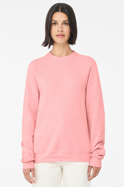Bella+Canvas Unisex Sponge Fleece Raglan Sweatshirt BC3901 Pink