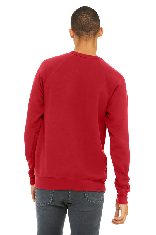 Bella+Canvas Unisex Sponge Fleece Raglan Sweatshirt BC3901 Red