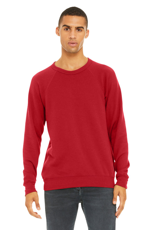 Bella+Canvas Unisex Sponge Fleece Raglan Sweatshirt BC3901 Red