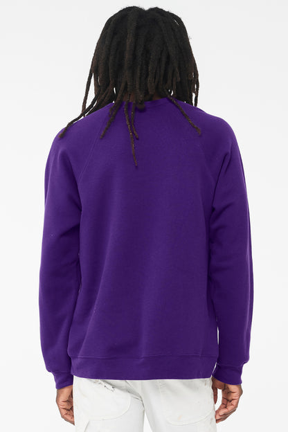 Bella+Canvas Unisex Sponge Fleece Raglan Sweatshirt BC3901 Team Purple