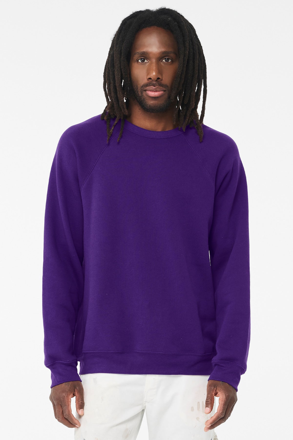 Bella+Canvas Unisex Sponge Fleece Raglan Sweatshirt BC3901 Team Purple