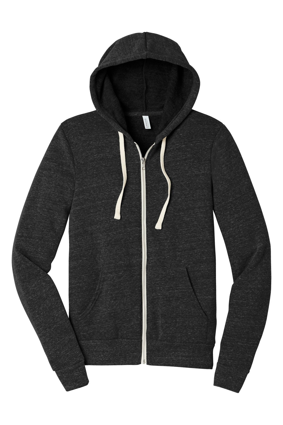 Bella+Canvas Unisex Triblend Sponge Fleece Full-Zip Hoodie BC3909 Charcoal-Black Triblend