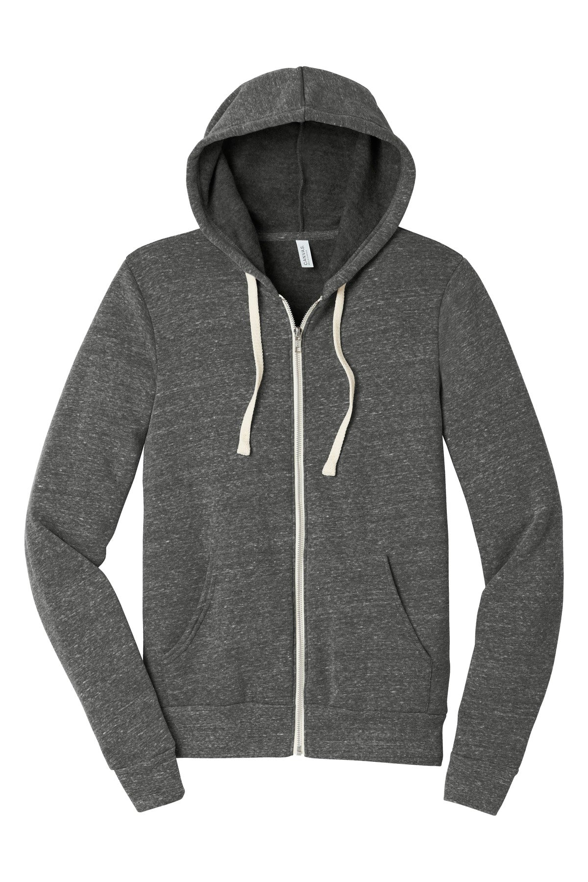 BELLA+CANVAS  Unisex Triblend Sponge Fleece Full-Zip Hoodie. BC3909 Grey Triblend
