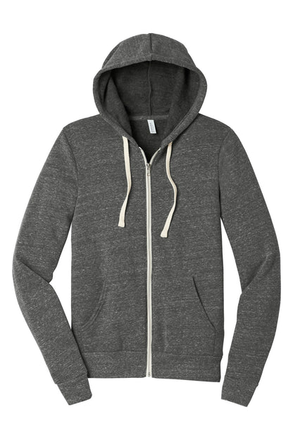BELLA+CANVAS  Unisex Triblend Sponge Fleece Full-Zip Hoodie. BC3909 Grey Triblend