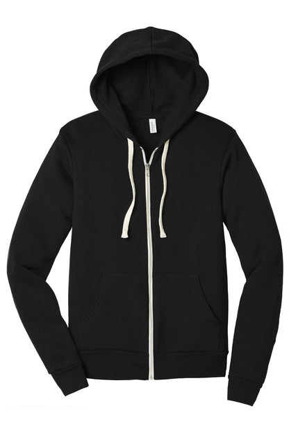BELLA+CANVAS  Unisex Triblend Sponge Fleece Full-Zip Hoodie. BC3909 Solid Black Triblend