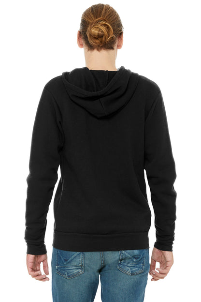 BELLA+CANVAS  Unisex Triblend Sponge Fleece Full-Zip Hoodie. BC3909 Solid Black Triblend