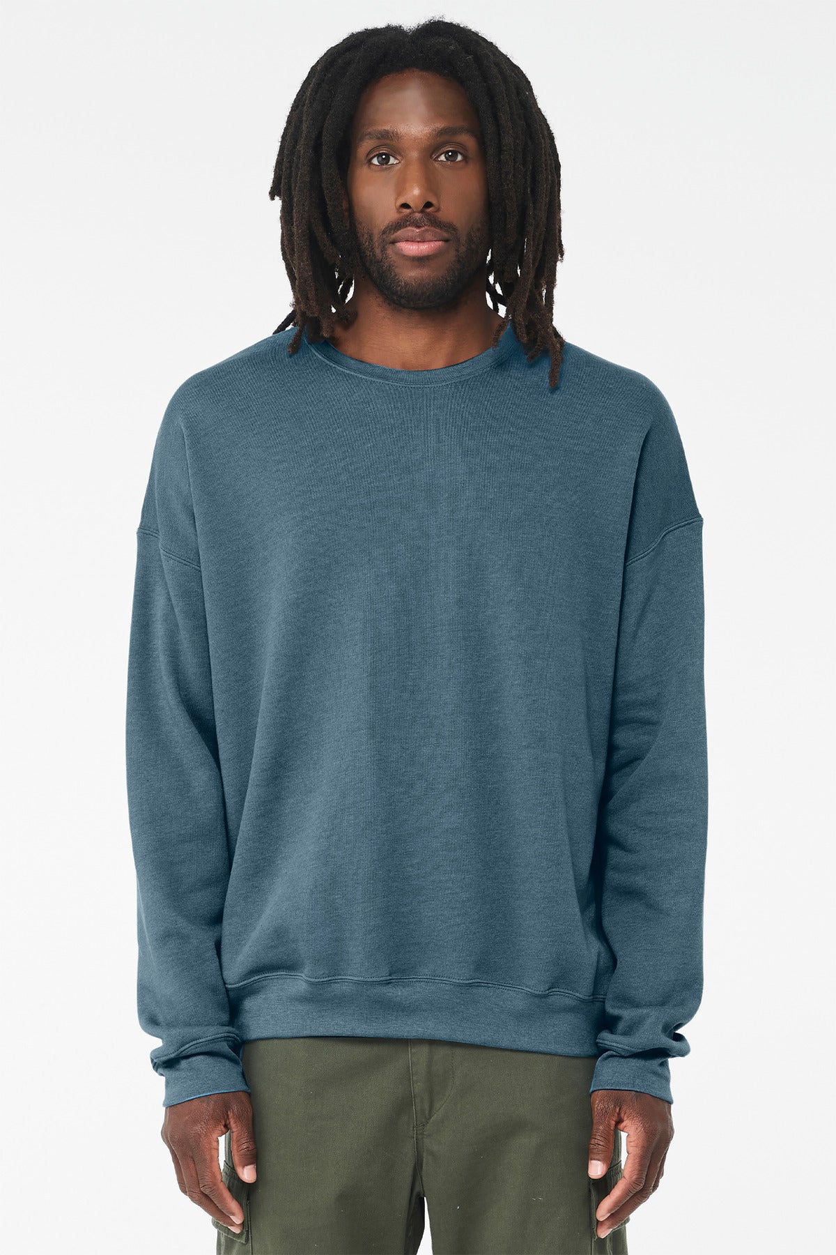 Bella+Canvas Unisex Sponge Fleece Drop Shoulder Sweatshirt BC3945 Heather Deep Teal