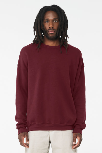 Bella+Canvas Unisex Sponge Fleece Drop Shoulder Sweatshirt BC3945 Maroon