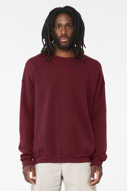 Bella+Canvas Unisex Sponge Fleece Drop Shoulder Sweatshirt BC3945 Maroon