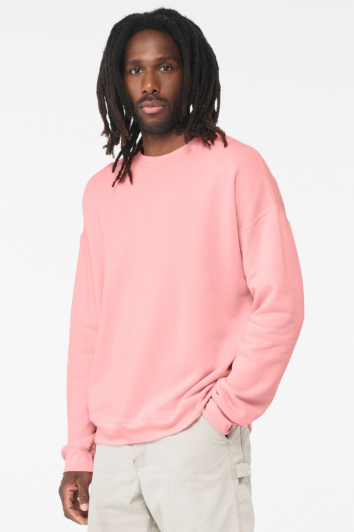 Bella+Canvas Unisex Sponge Fleece Drop Shoulder Sweatshirt BC3945 Pink